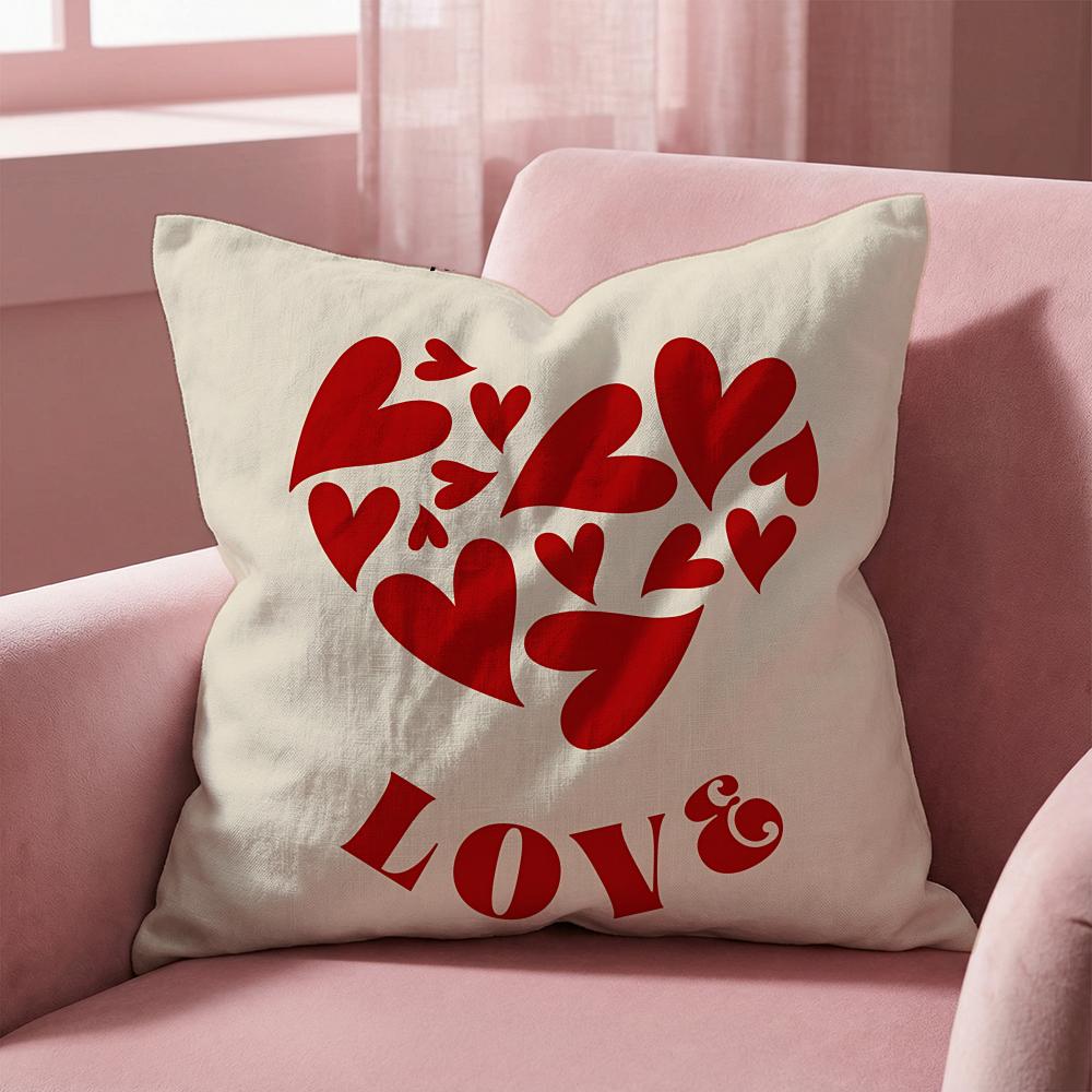 Holiday Valentines Day Cushion Cover MultiScene Pillow Cover for Home Car Reversible Soft Durable for Daily Use