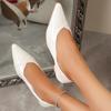 Chaussures Simples pour Femmes à la Mode Style Européen Cuir Huilé Découpe Talon Chat Tige Basse Automne Été Nouvel Arrivage Confortable