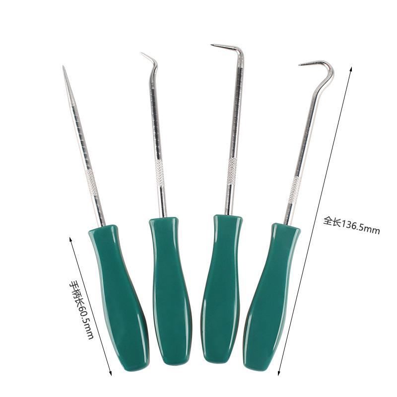 4-Piece Auto Repair Tool Set: Tire Patching, Oil Seal Hook, Screwdriver.