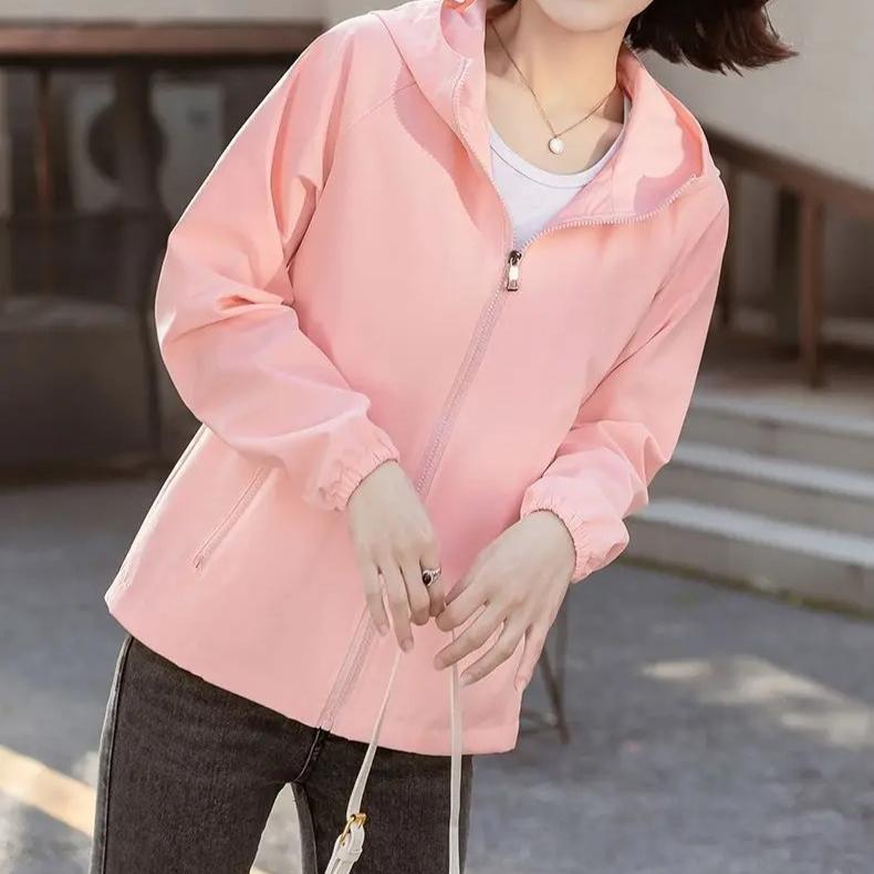 Oversize Women'S Jackets Large Size Spring Autumn Women Trench Coats Hooded Windbreaker Short Loose Coat Women Outwear