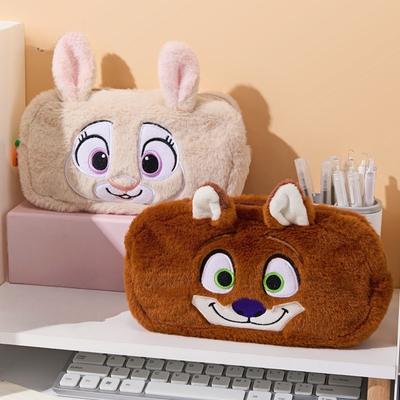 Cute Plush Pencil Case, Animal Shaped Soft Plush Pen Bag for Kids School Supplies, Large Capacity Makeup Toiletry Organizer