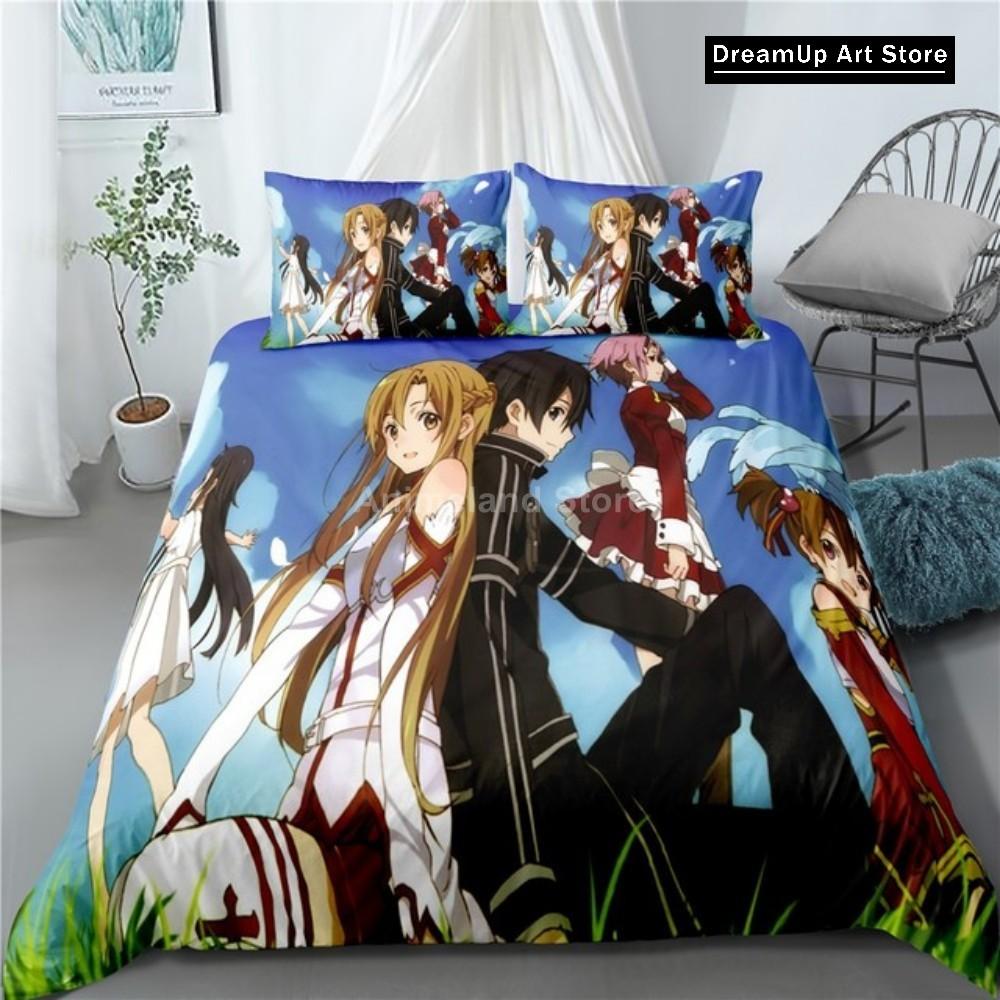 3D Print Fashion Anime Sword Art Online Bedding Set Boys Girls Twin Queen Full Size Duvet Cover Pillowcase Bed Adult Bedroom