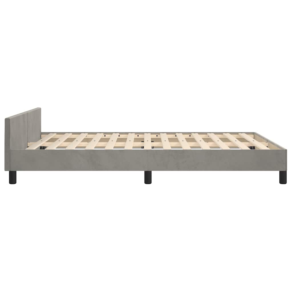 vidaXL Bettgestell ohne Matratze Hellgrau 140x190 cm Samt