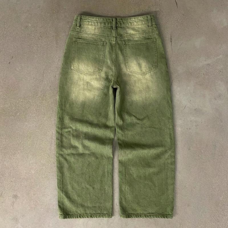 Y2K Ielas Matcha Džinsa Džinsi Kabata