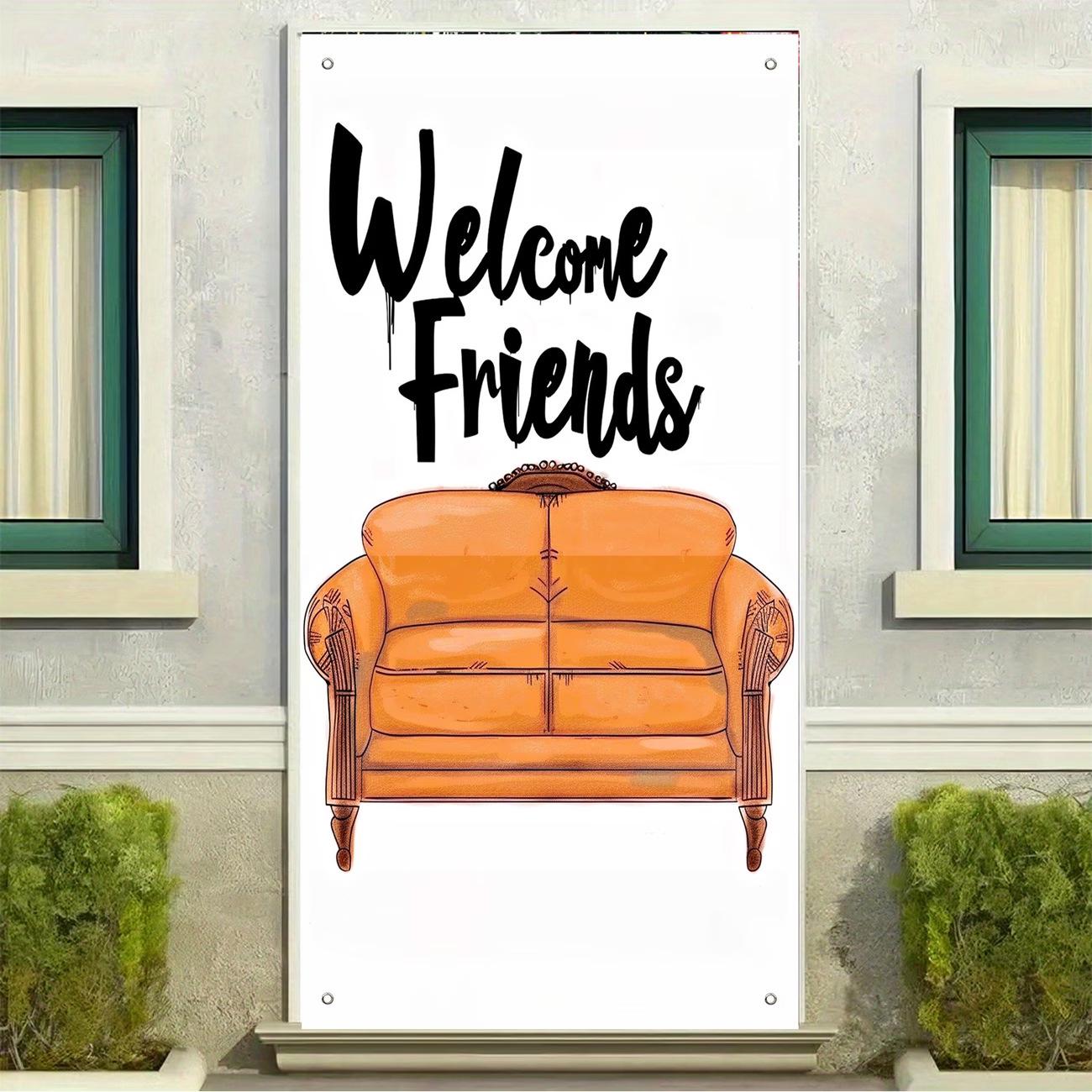 Cross Border Welcome Friends Party Banner - Polyester Hanging Door Decoration 90x180 cm