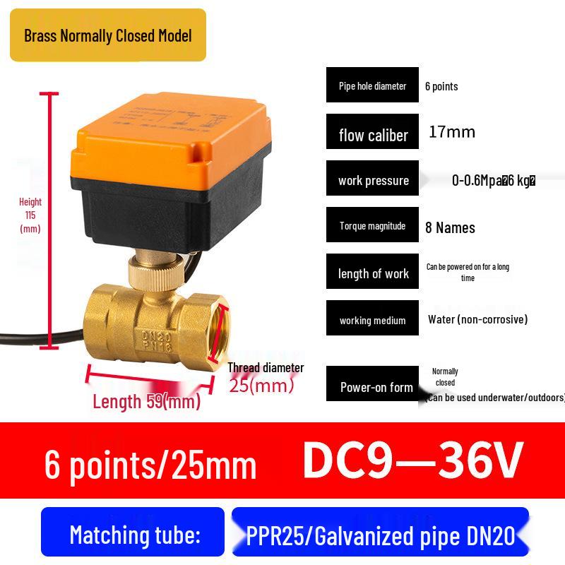 Mini Electric Ball Valve: Two-Way Threaded, Underwater & Waterproof, 220V/24V/12V