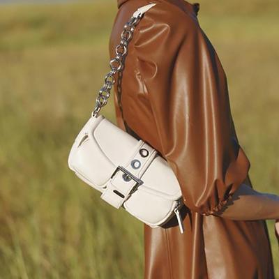 Niche Design Bag, Mini Retro Circular Chain Underarm Bag, Baguette, Crossbody Small Bag