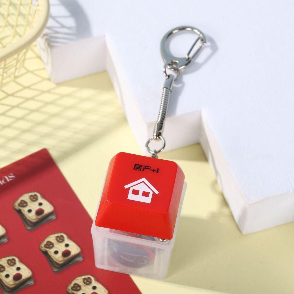 

LED Mechanical Keyboard Key Chain Wooden Fish Key Axle Tester Decompression Pendant Children Adult