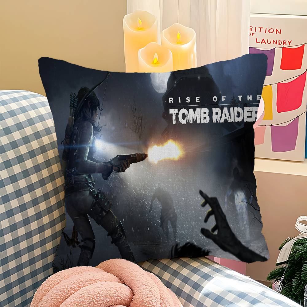 Action Game T-Tomb R-Raider Cushion Cover Car Throw Pillow Case For Sofa Car Christmas Gift 40X40Cm 45X45Cm