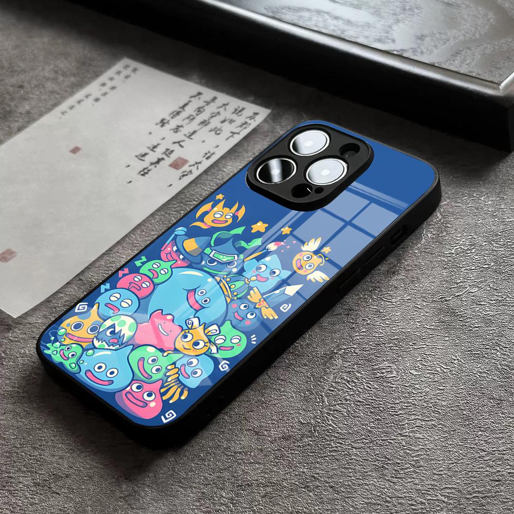 D-Dragon Quest Slime Phone Case For IPhone 17 Pro Max 14 Pro 15 12 11 13 Mini X XR XS 16 Plus SE Glass Cover