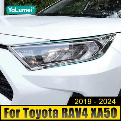 Für Toyota RAV4 XA50 2019 2020 2021 2022 2023 2024 Hybrid ABS Front Scheinwerfer Scheinwerfer Lampenabdeckung Zierleiste Rahmen Aufkleber