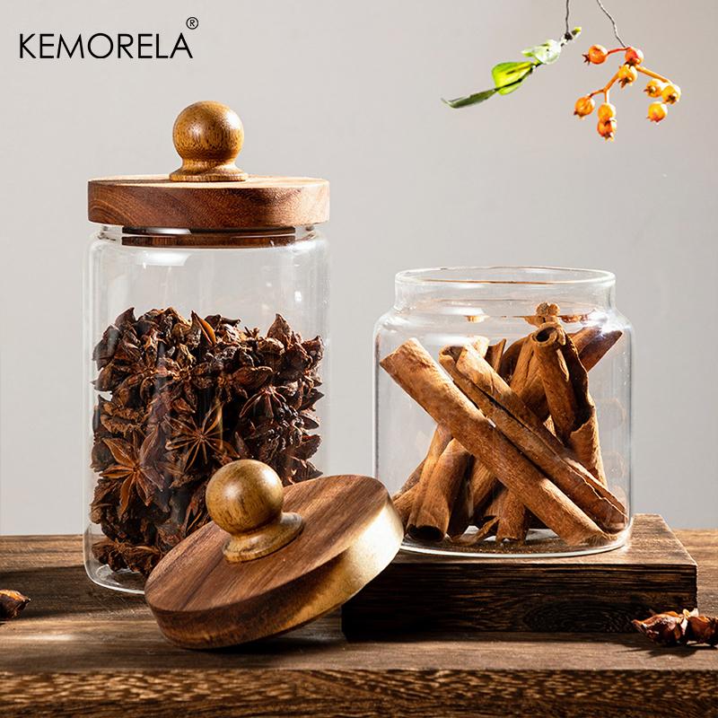 KEMORELA Coffee Bean Containers Airtight Food Containers Hermetic Pots for Food Container for Cereals Glass Jar With Lid Storage
