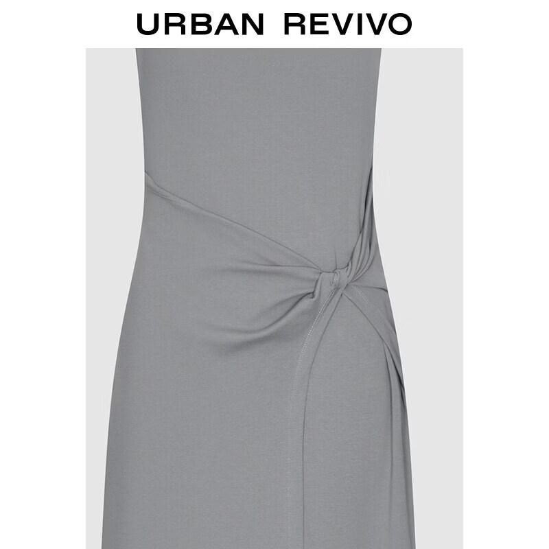UR2026 Women's Trendy Twist Knot U-Neck Slim Fit Summer Dress