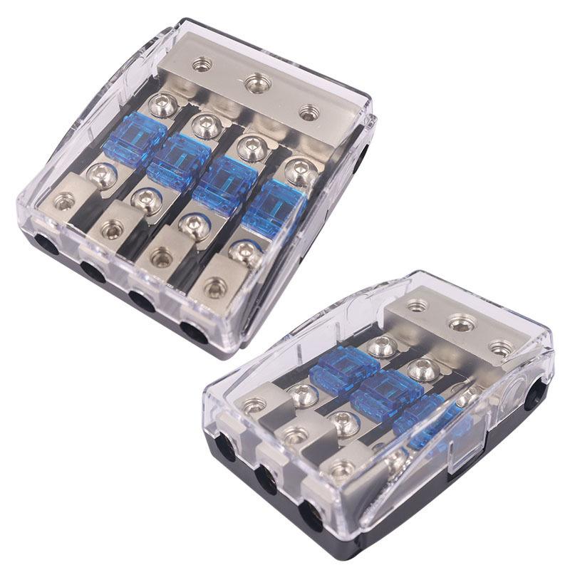 Auto-Audio-Modifikation Zinklegierung Vernickelung Mini-Sicherungshalter Stereo-Audio AFS-Sicherungshalter Stromverteilerblock Sicherungskasten