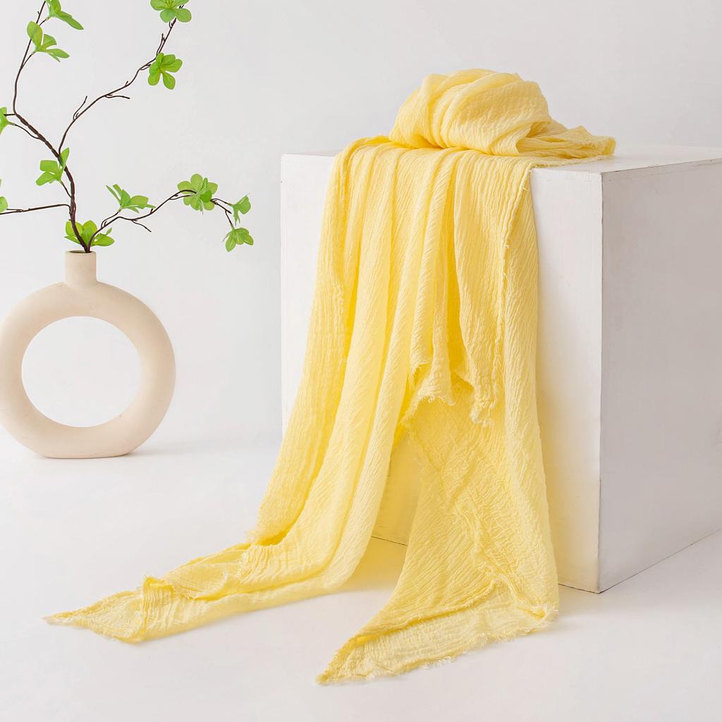 Spring Summer Scarves Imitation Cotton Linen Pure Color Simple Sun Protection Shawl Women's High-end Sense Long Silk Scarf Tourist Headscarf Wholesale