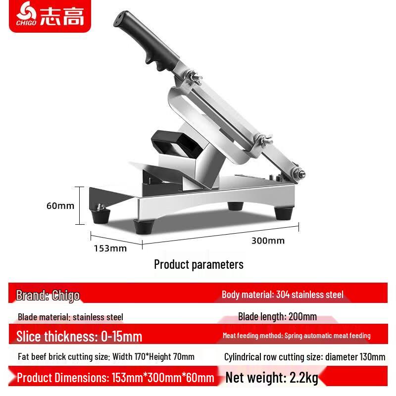 Chigo Manual Stainless Steel Frozen Meat Slicer