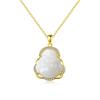 S925 Sterling Silver Hetian Jade Maitreya Buddha Necklace - Women's Trendy Ancient Style Clavicle Chain Pendant
