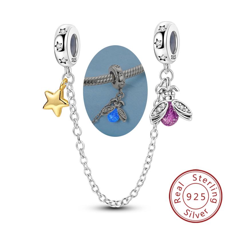 Copper Charms Beads Pendant Luminous Firefly Butterfly Charms Fit Original Bracelet Women Diy Jewelry Making Gifts