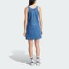Adidas Originals Adicolor 3-Stripes Brand Logo Casual Fashion Simple Slim Fit Sleeveless Dress Women Dresses Blue JD2580