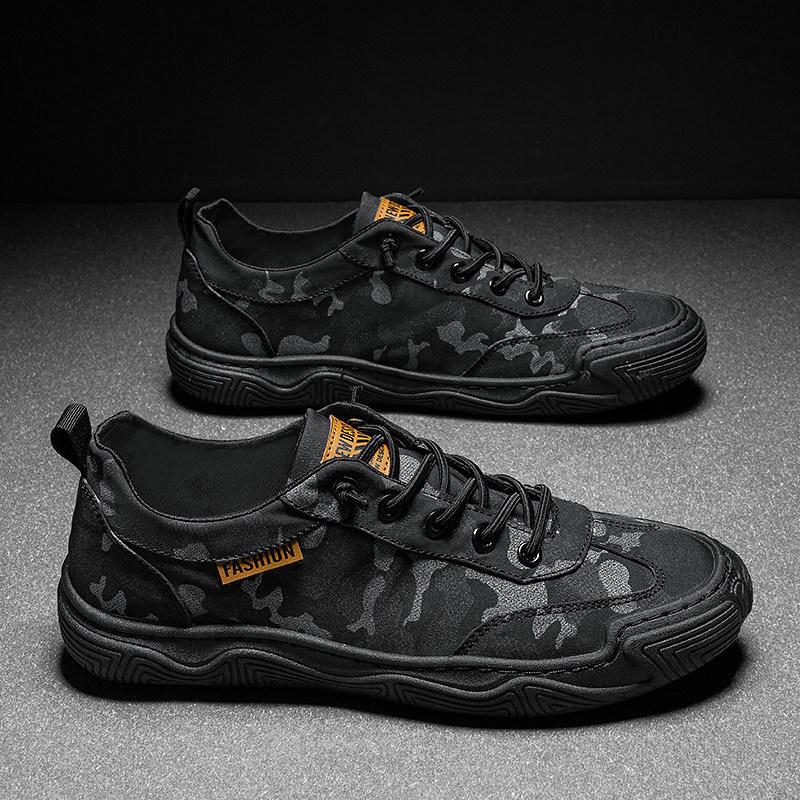 

Літнє вулканізоване взуття 2024 року, модне дихаюче камуфляжне повсякденне чоловіче кросівки на підошві для прогулянок на відкритому повітрі, нековзне 39 чорний