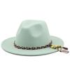 New Wool Wide Brim Floppy Felt Trilby Bowknot Fedora Hat For Elegant Womem Ladies Winter Auturmn Cashmere Gangster Church Hat