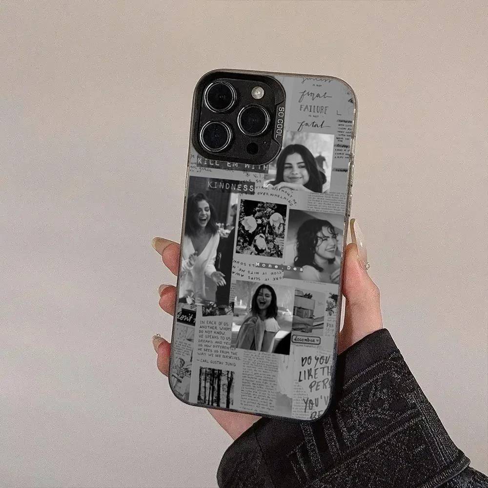 

Singer Selena Gomez Colored Silver Frosted For IPhone Phone Case 17 16 15 14 13 12 11 Pro Max XR Plus Shockproof iPhone 11pro max