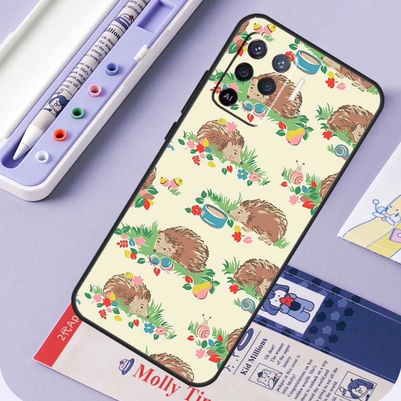 Kawaii Hedgehog Heart For Oppo A94 A74 A54 A15 A18 A38 A58 A78 A98 A40 A60 A80 A16 A76 A96 A57 A17 A77 A5 Pro Case