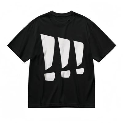 Men's Comfy Breathable Classic T-Shirt Triple Exclamation Mark Printed Tee