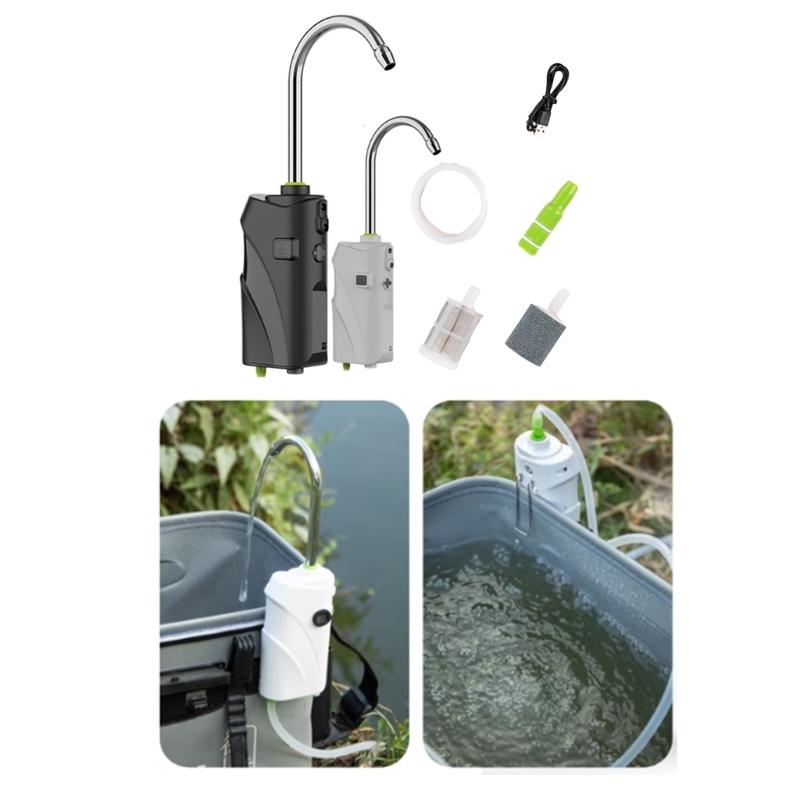 Fishing Tap Fishing Oxygen Pump Tool, Fishing Water Tap with LED Light, Fish Aquarium Air Pumps, Water Oxygen Air Pumps