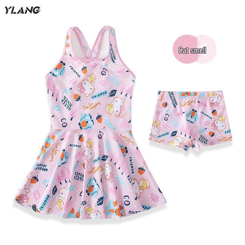 

Girls Quick-Dry Cartoon Swimsuit - Sunproof Swimwear & Trunks for Kids & Students 2XL for 120-130CM