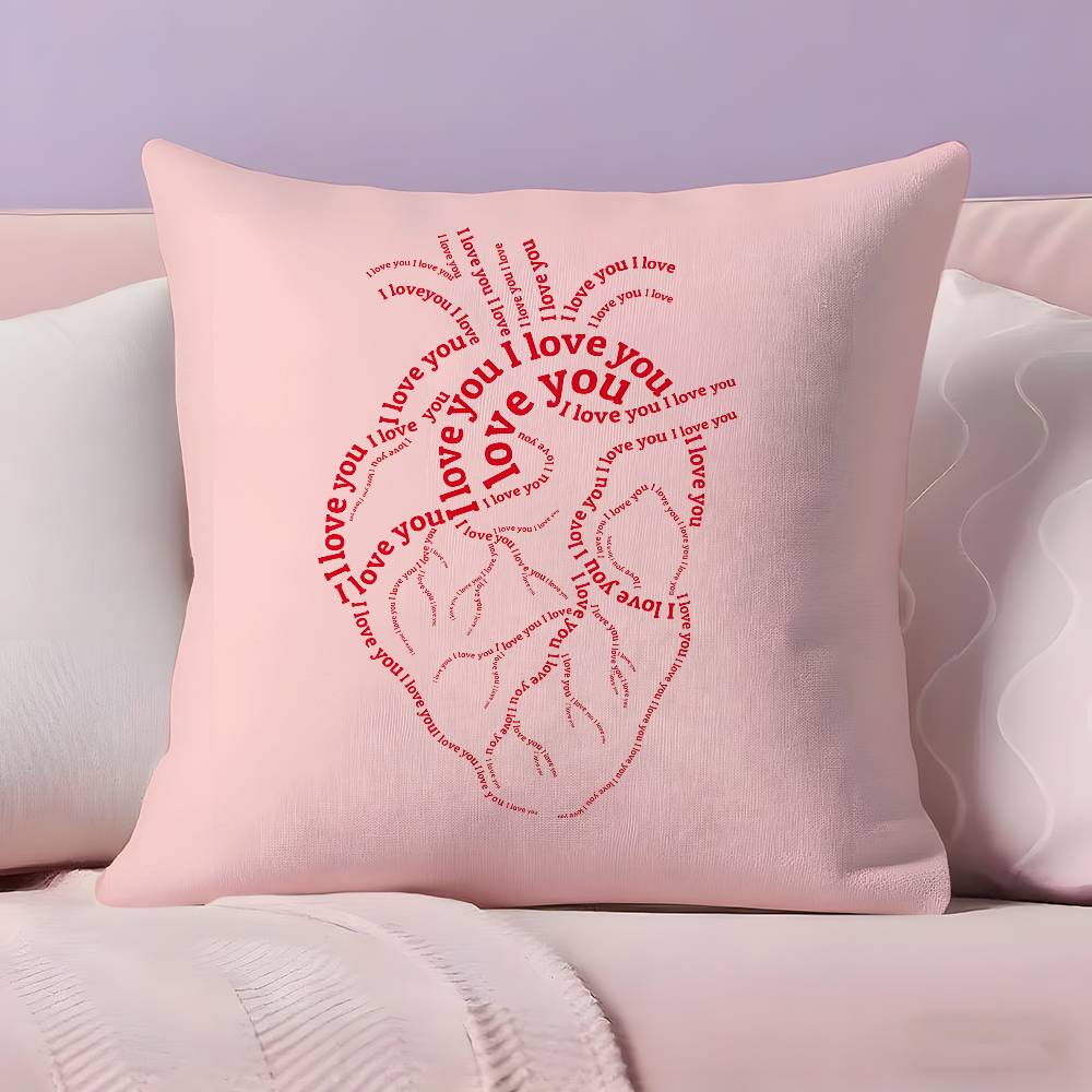 ART H-heart S-shape Pillow Case Ultra Soft Skin Friendly Fabric Cloud Like Comfort & Concealed Zipper