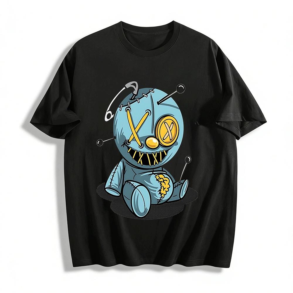 Voodoo Doll Print Trendy T-Shirt Unisex Street Style Top Pure cotton T-shirt XXS