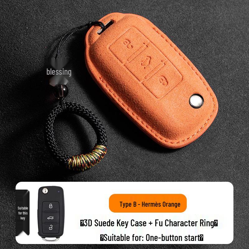 Volkswagen Wildleder Schlüsselhülle für Passat, Magotan, CC, Teramont X, Tiguan L, Tayron, Tayron X, Sagitar, Bora