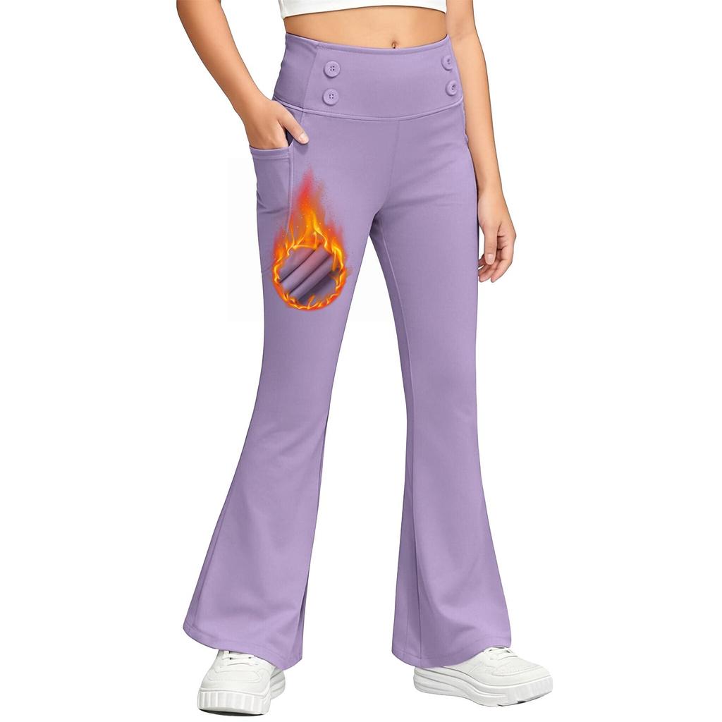 Children's Fashionable Color Cute Girls Casual Sports Yoga Pants Cropped Pants Leggings