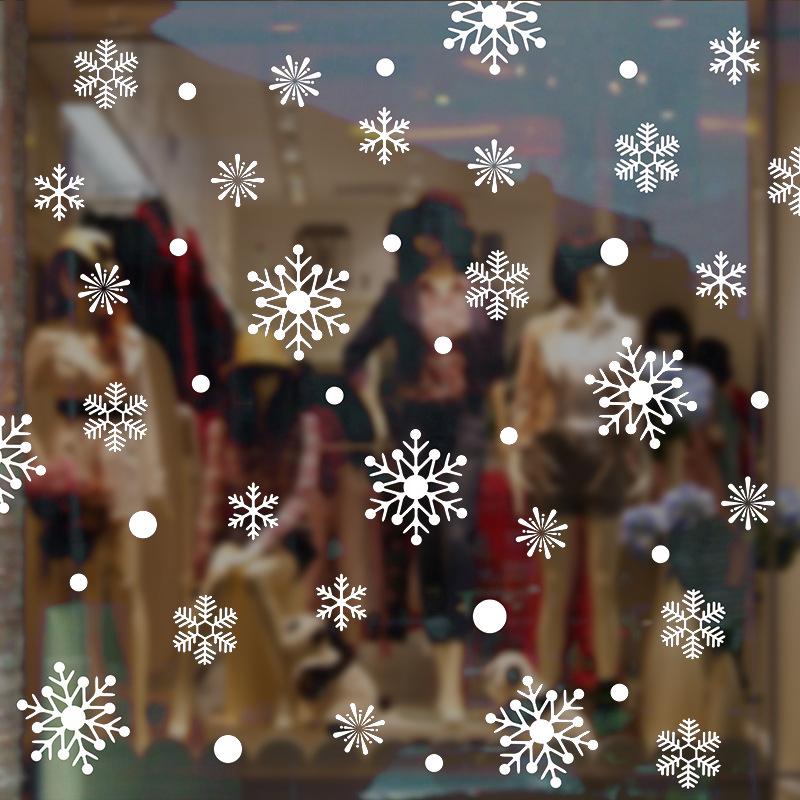 Рождественские украшения Наклейки-снежинки, Статические наклейки на окна, Наклейки на стеклянные двери торгового центра