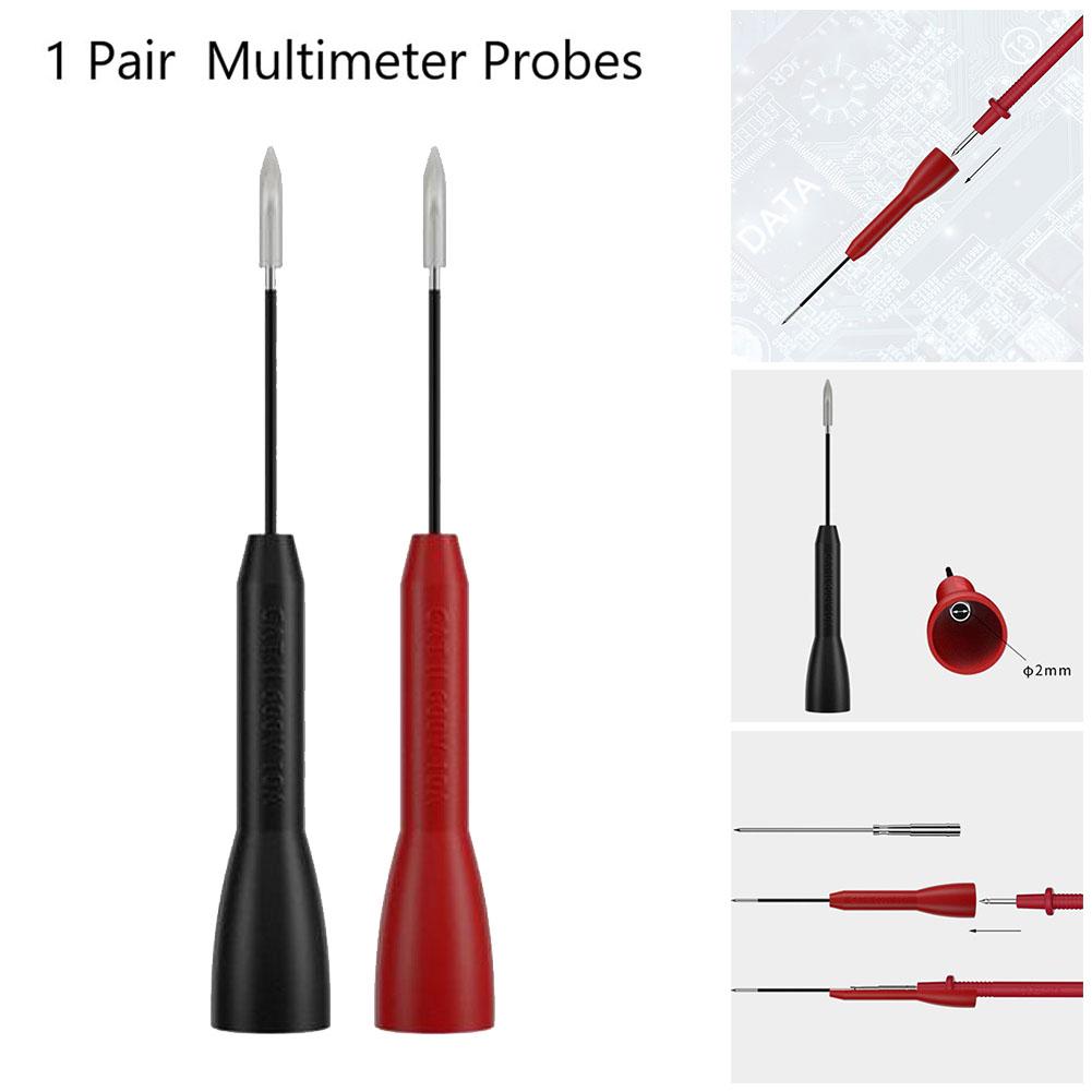Pack of 2 Multimeter Test Probes 1mm Diameter Pins Non Destructive Type for Use with 2mm Diameter Electrical Test Probes
