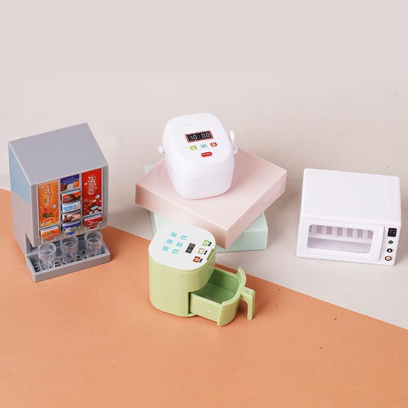 1/12 Dollhouse Miniature Kitchen Appliances Model Air Fryer Beverage Machine Oven Rice Cooker Ornament Decor