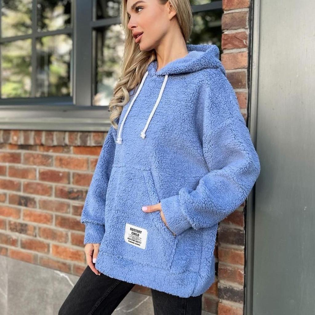 Fleece Women Sherpa Sweater Teddy Pullover Half Zipper Lambswool Fleece Tops Female Warm Coat Sweaters White Brown Hoodies