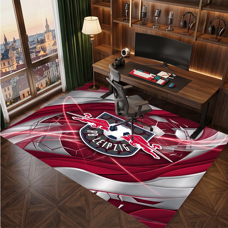 RB Leipzig Football Print Crystal Velvet Rug, Comfortable Water Absorbent Non Slip Indoor Floor Carpet