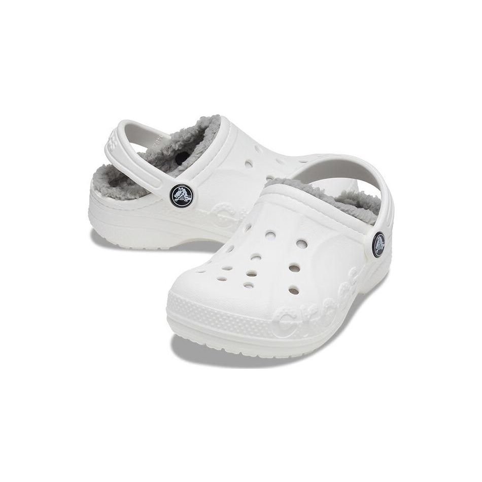Crocs Versatile Comfortable Anti-Kick Shock-Absorbing Childrens Sandals Kids sandals White Gray 207500-11H