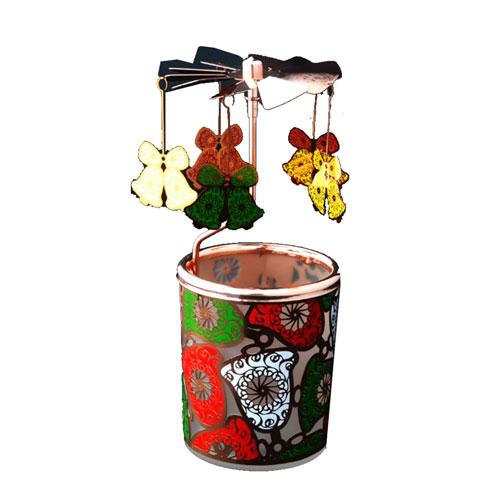 Colourful Candle Holder with Rotary Blades (Bells)