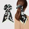 Girl Hair Silk Scarf Lady Elastic Scrunchies Ties Band Accessories Luxury Design Horse Print Ponytail Hairstyle Hairbands Ribbon