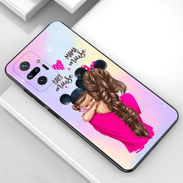 Etui na Redmi Note 10 Pro Max 9 9t 9s 8 8t 7 etui Tpu Fundas na Redmi K40 Pro Plus 9 9a 9c Shell mama dziewczyna dziecko