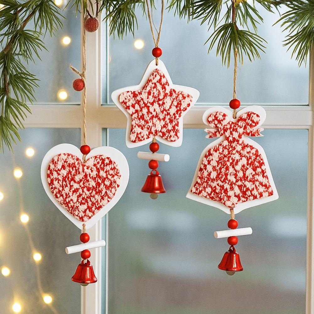 Decorative Xmas Tree Star Ornaments Heart Shape Star Car Ornament  Background Decor