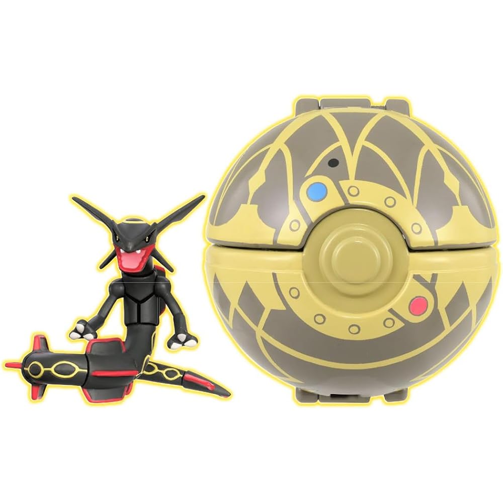 Pokmon Moncolle Pokedelze Black Rayquaza Ancient Pok Ball Collectible Figure
