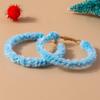 Fashion Christmas Wreath Circle Hoop Earrings for Women Girls Colorful Beads Earrings New Year Party Festival Jewelry Gifts