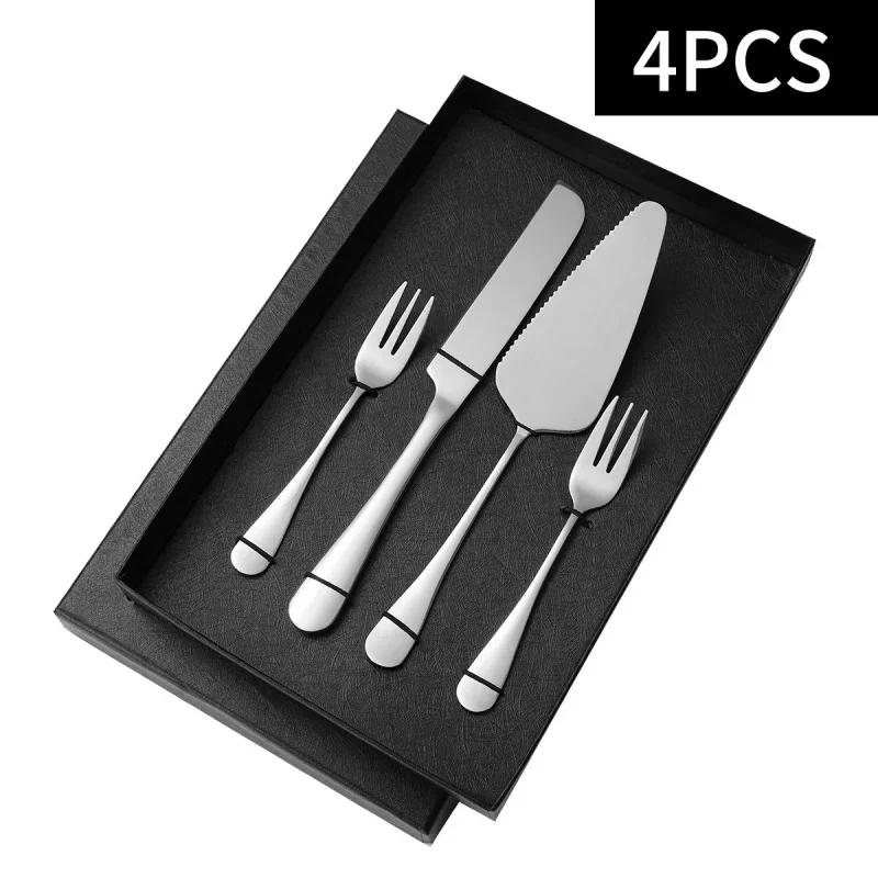 2/4Piece Stainless Steel Cake Knife Shovel Suit Golden Bread Knife Cake Cutting Tools Pizza Cheese Steak Shovel Baking Utensils