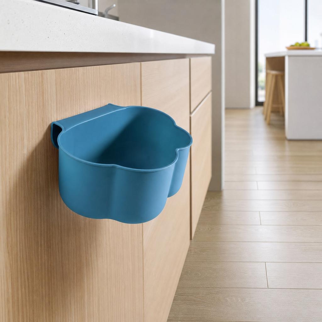 Cloud Shaped Kitchen Wall Mounted Trash Bin Plastic Waste Container Hanging Garbage Can for Small Spaces