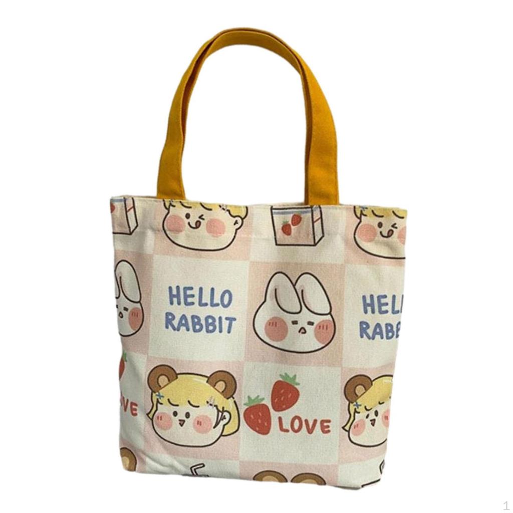 Canvas Bag Grocery Bag, Sturdy Handbag Top Handle, Reusable, for Women, Washable Shoulder