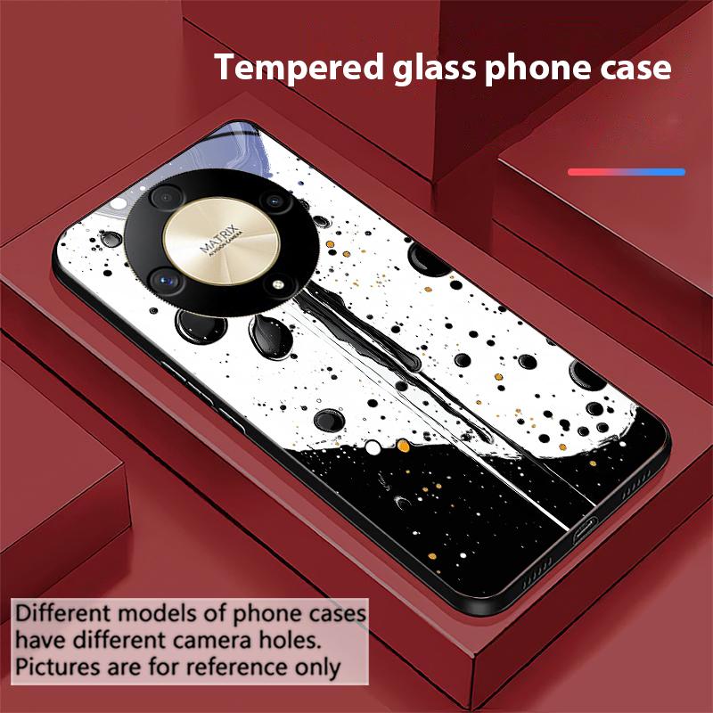 Color Ink Dot White For Honor Magic 6 50 70 90 Lite X7b 200 Pro Nova 10 Nova 5T X6 P30 Pura 70 Ultra Tempered Glass Phone Case